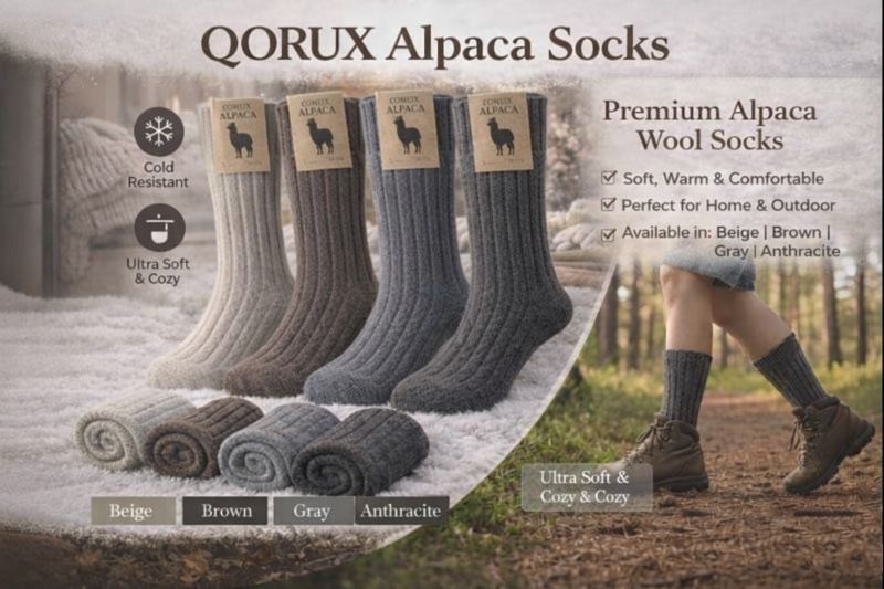 4 Pairs Alpaca Wool Thermal Nature Warm Winter Socks For Women & Men gallery