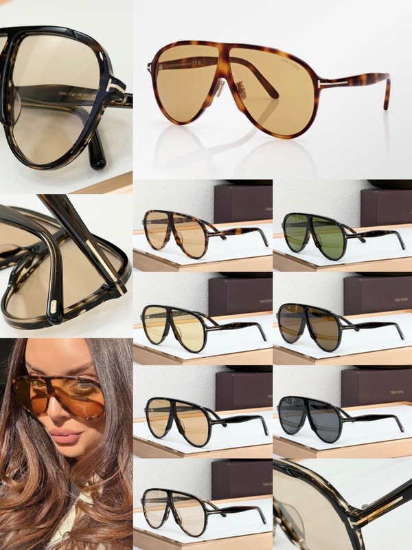TOM FORD VLADIMIR TF1211 140mm Dark Havana / Yellow Unisex Aviator Sunglasses gallery