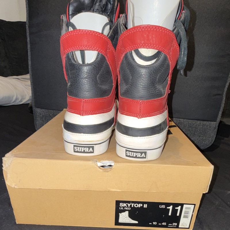 SUPRA Skytop II Lil Red Men’s High Top Lace-Up Athletic Sneakers Red/Black/White gallery