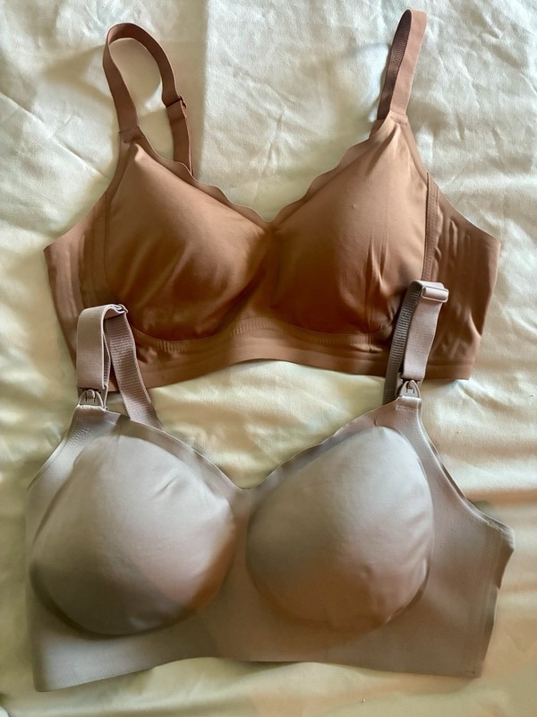 Women’s Lot of 2 Momcozy Wireless Nursing Bras Set Beige/Brown