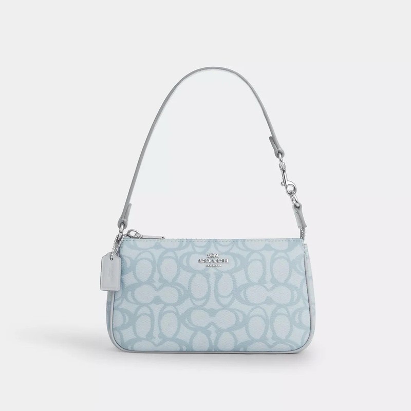 NWT Coach CBM72 Nolita 19 In Sketch Signature Canvas 'Silver/Ice Blue' gallery