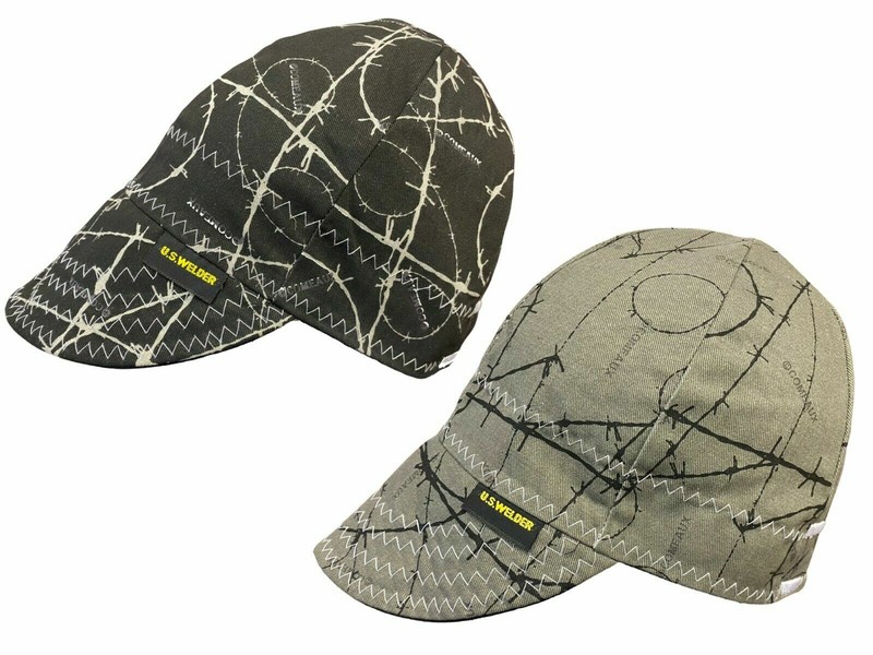 (2 pack) US WELDER Welding Caps Hats Barbed Wire Reversible by Comeaux Supply