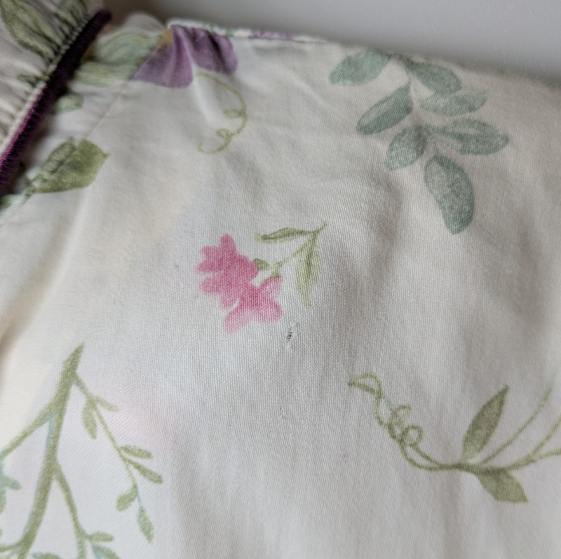 Crabtree Evelyn Pajamas Set Cotton Floral Turkiye Cream Vintage Pocket S Women's gallery
