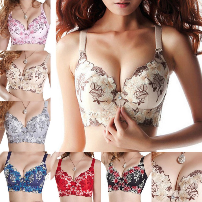 New Women Lady Sexy Lace Underwire Side Support Super Boost Plunge Push Up Bra gallery