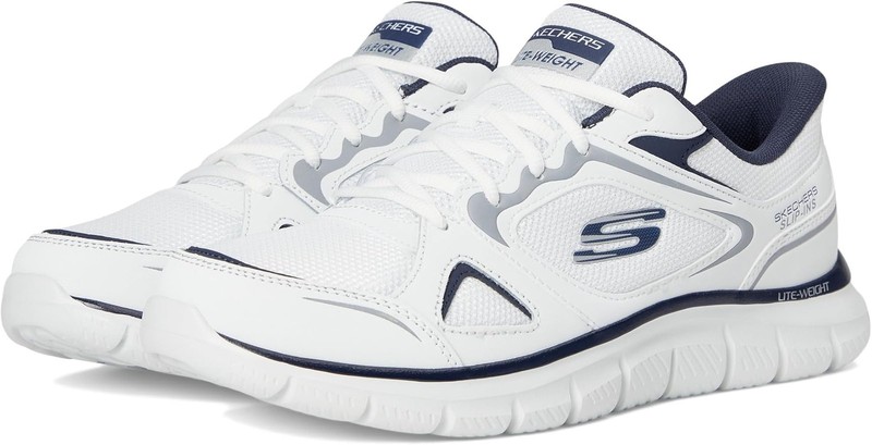 Skechers Mens Track Ezral Hands Free Slip-in – White/Navy – 14