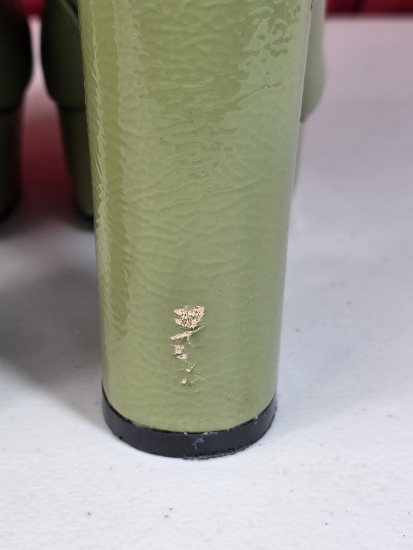 Unique Vintage Avocado Green Platform Heel Ankle Boot Womens Size 7 gallery