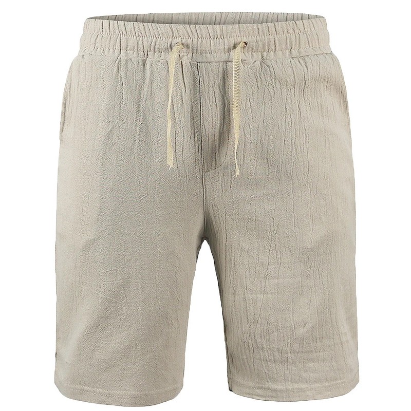 Men’s LINEN Shorts Casual Summer Beach Cotton Loose Fit Drawstring Pants S-3XL gallery