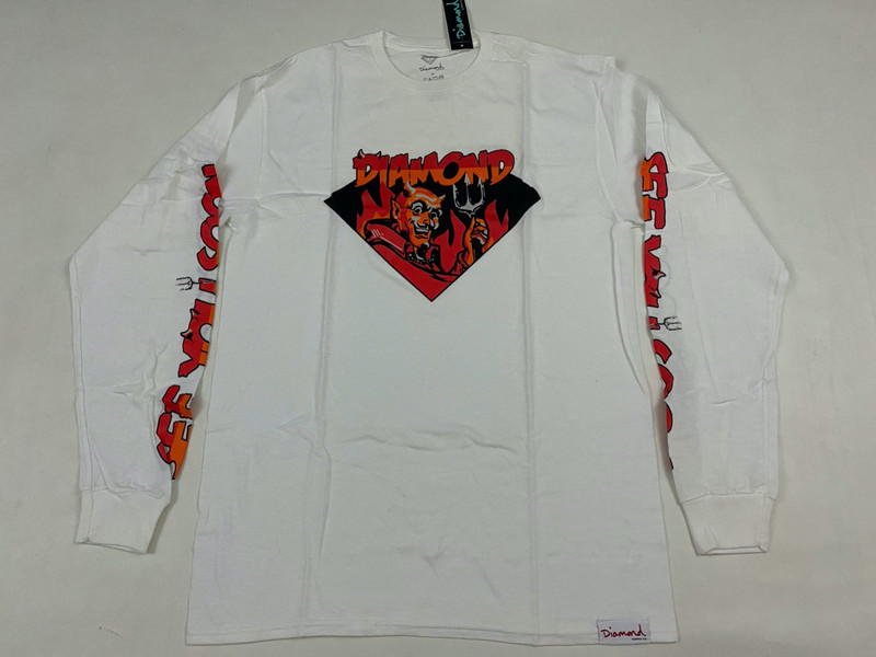 Men’s Diamond Supply Co Logo Men Graphic White T Shirt Size M