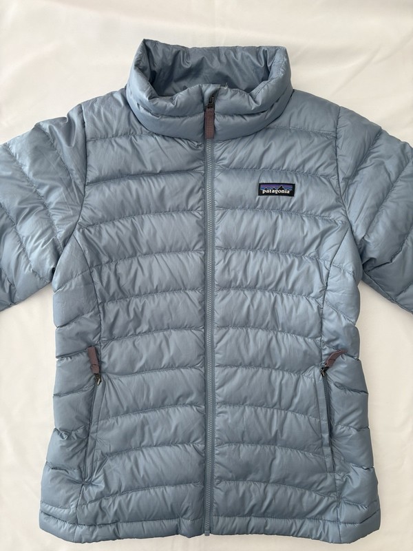 Patagonia Kids’ Quilted Down Sweater Jacket Lt Blue Size L 12 NWOT