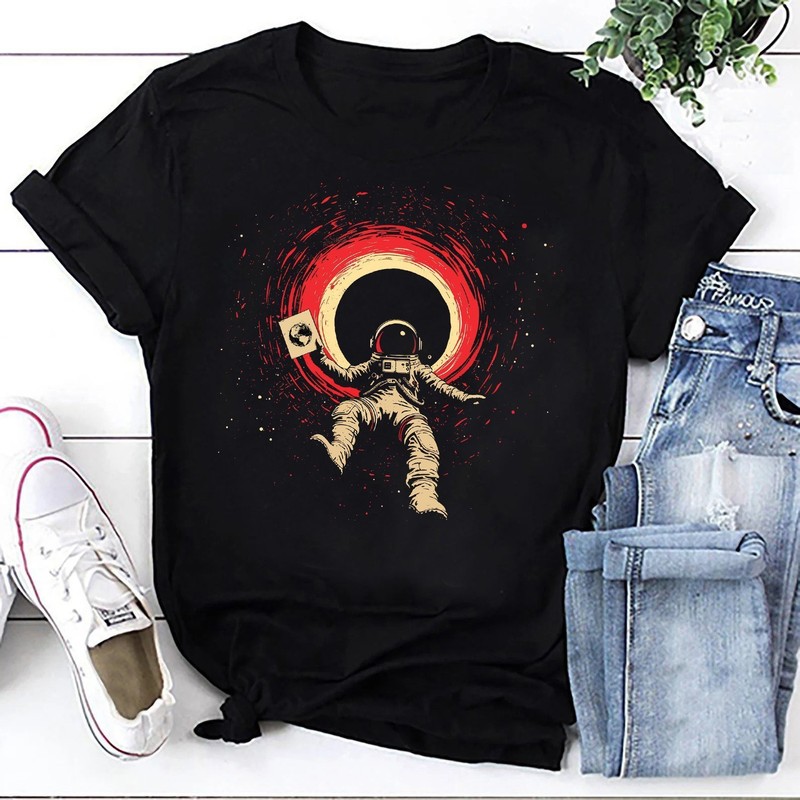 Funny Astronaut Black Hole Space Exploration Tee, Astronomy Gift Unisex T-Shirt