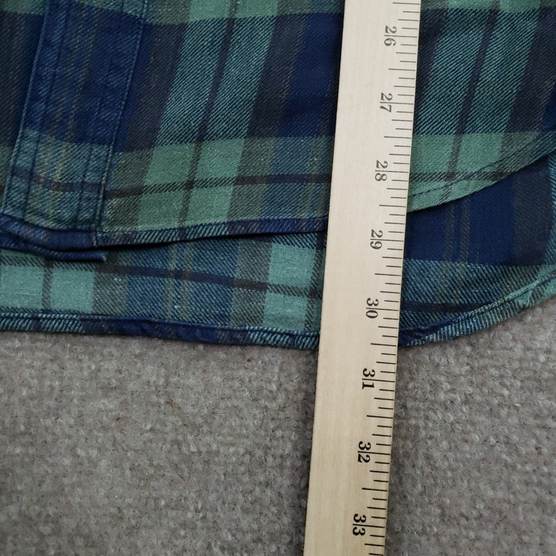 Vtg Duck Head Shirt Men Large Blue Green Plaid Long Sleeve Button Up 100% Cotton gallery