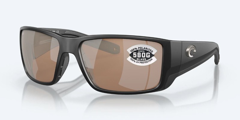 Costa Del Mar Blackfin Pro Matte Black / Copper Silver Mirror Glass 580G – NEW