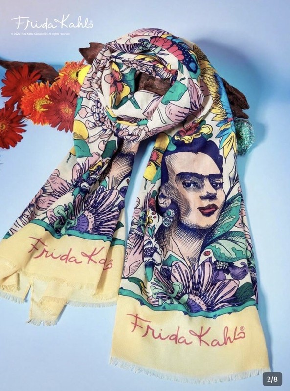 Frida Kahlo Women’s Lightweight & Soft Floral Print Scarf 27X70
