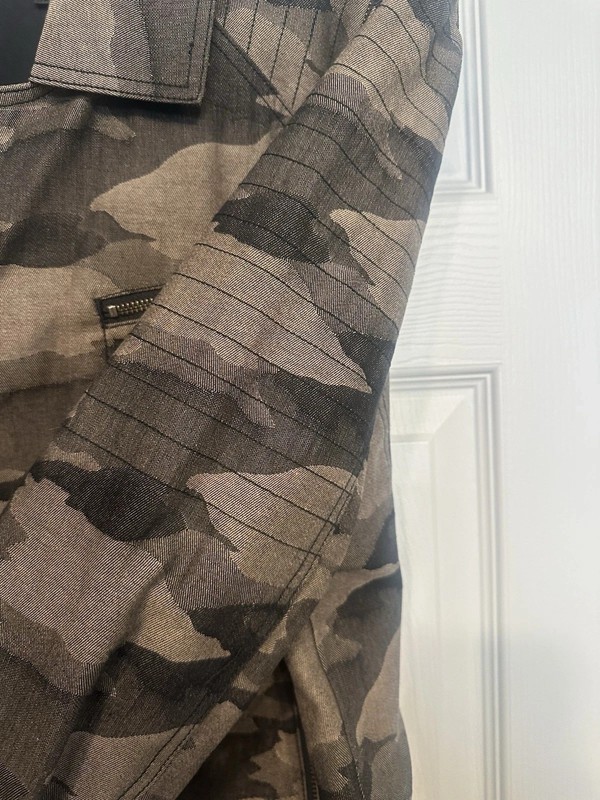 PRPS Goods & Co Denim 100% Cotton Blk Camouflage Full Zip Up Moto Jacket SIZE XL gallery