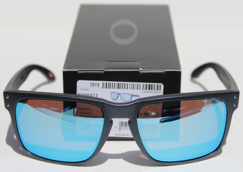 OAKLEY Holbrook XL POLARIZED Sunglasses Blue Steel/Prizm Deep Water OO9417-39 gallery