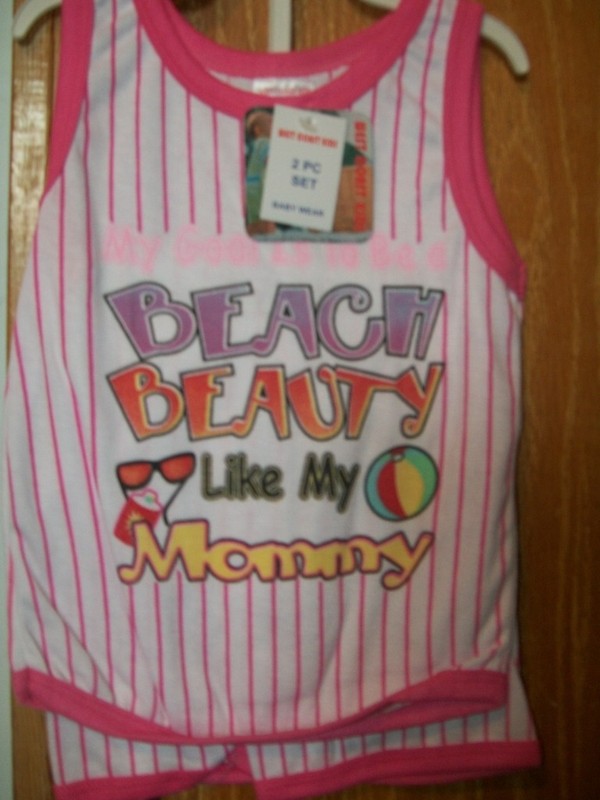 WCK 18 months My Goal is to Beach Beauty Like My Mommy sleeveless 2 piece summer