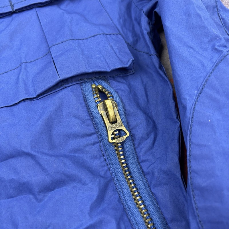 Superdry Military Jacket Men’s Small Blue Cotton Utility Safari Pockets Full Zip gallery