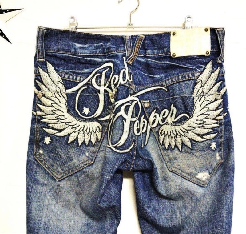 RED PEPPER Denim Pants Free Size 42cm Waist 85cm Inseam