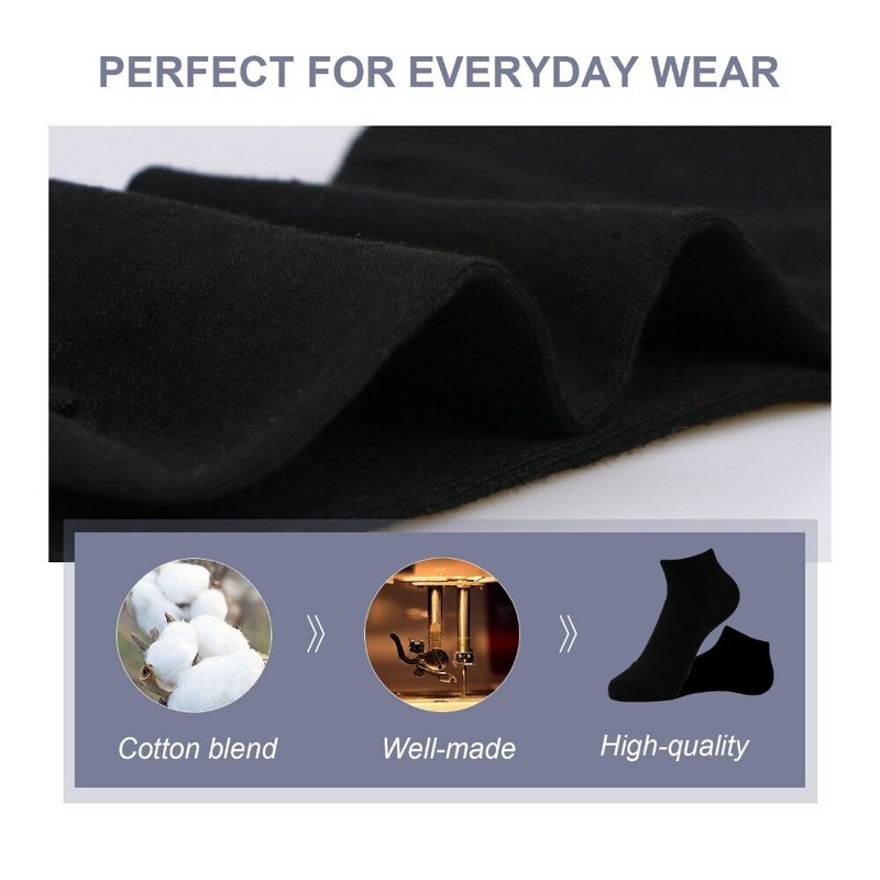 3-12 Pairs Men's Invisible No Show Nonslip Low Cut Solid Boat Socks Size 9-13 gallery