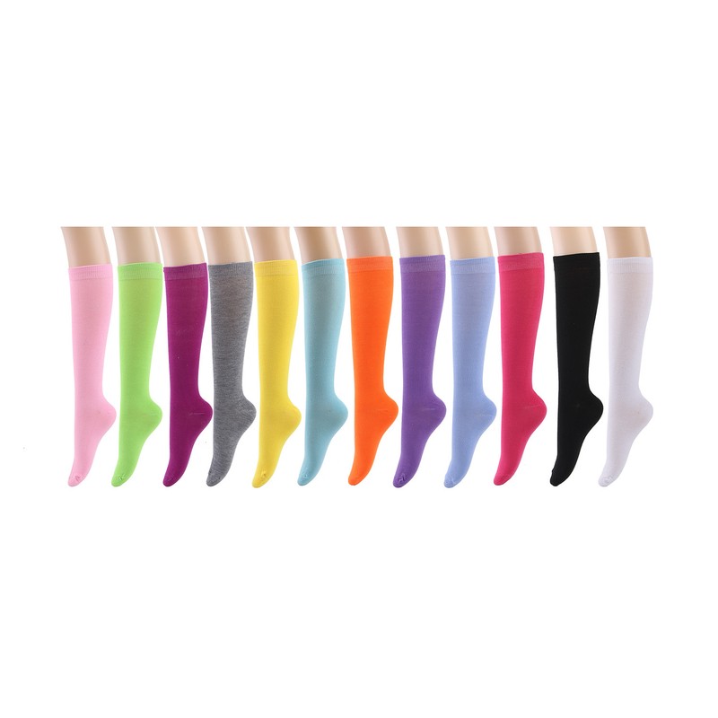 Knee High Socks Women lady Girl Uniform School 12 Pairs Size 9-11 Wholesale Lot