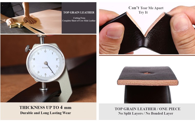 Gelante FULL GRAIN Genuine Leather Belt Strap without Buckle UNISEX BELT gallery