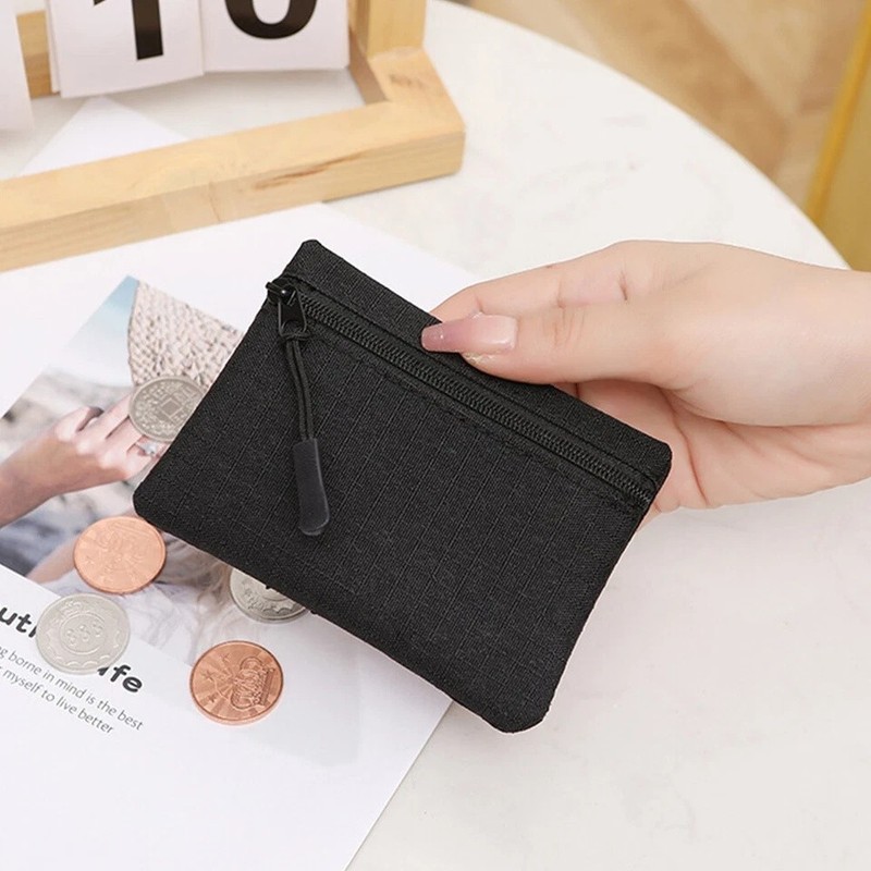 Canvas Mini Coin Purse Zipper Wallet Key Pouch Small Money Bag Unisex