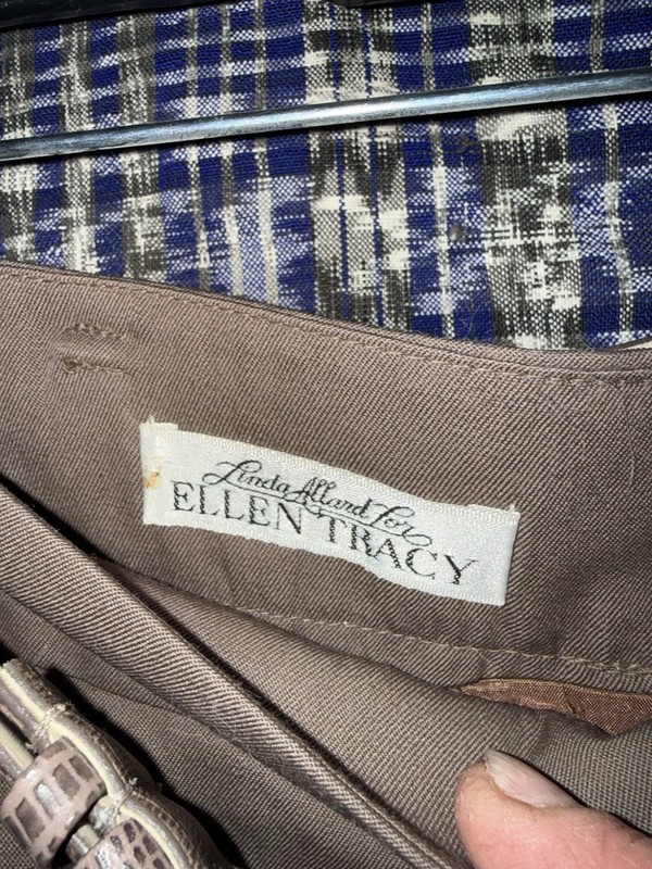 Linda Allard Ellen Tracy Women's 100% Wool Pencil Skirt Brown Preowned Size 12 gallery