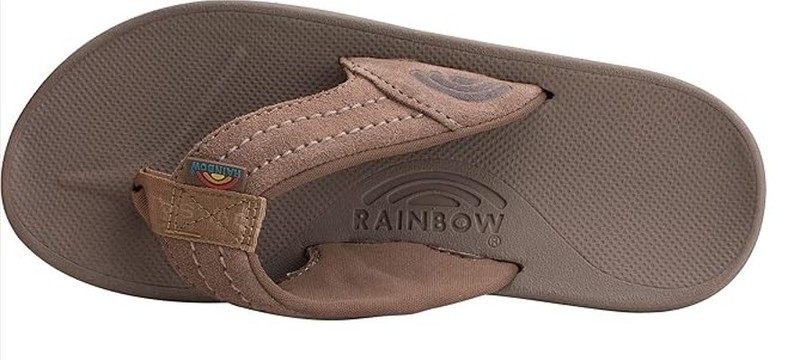 Man Rainbow East Cape Molded Rubber with Natural Suede Strap Brown Brand New gallery