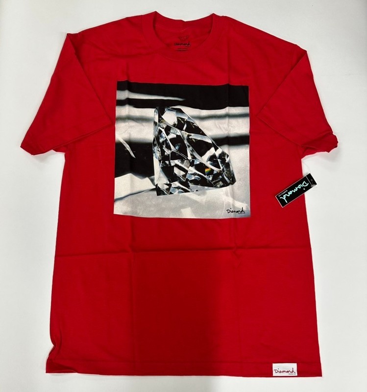Diamond Supply Co T Shirt Size Large Red Brilliant Glass Short Sleeve Pullover