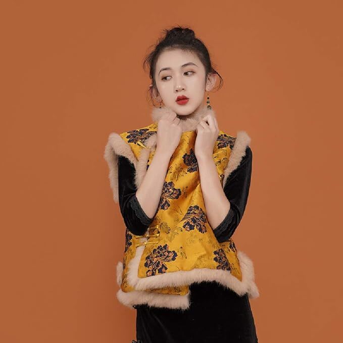 women's Chinese style winter thickened vest,winter cheongsam jacquard vest 11065 gallery