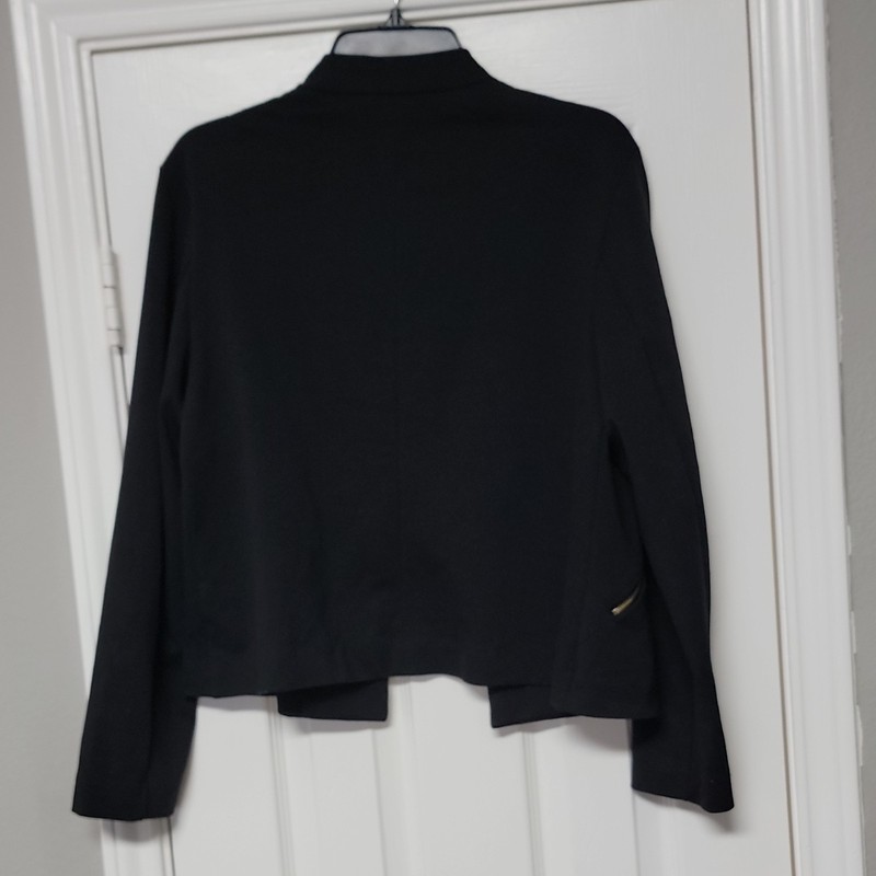 Ellen Tracr Blazer Black Zip Pockets Size Parge L Nwot New Without Tags gallery