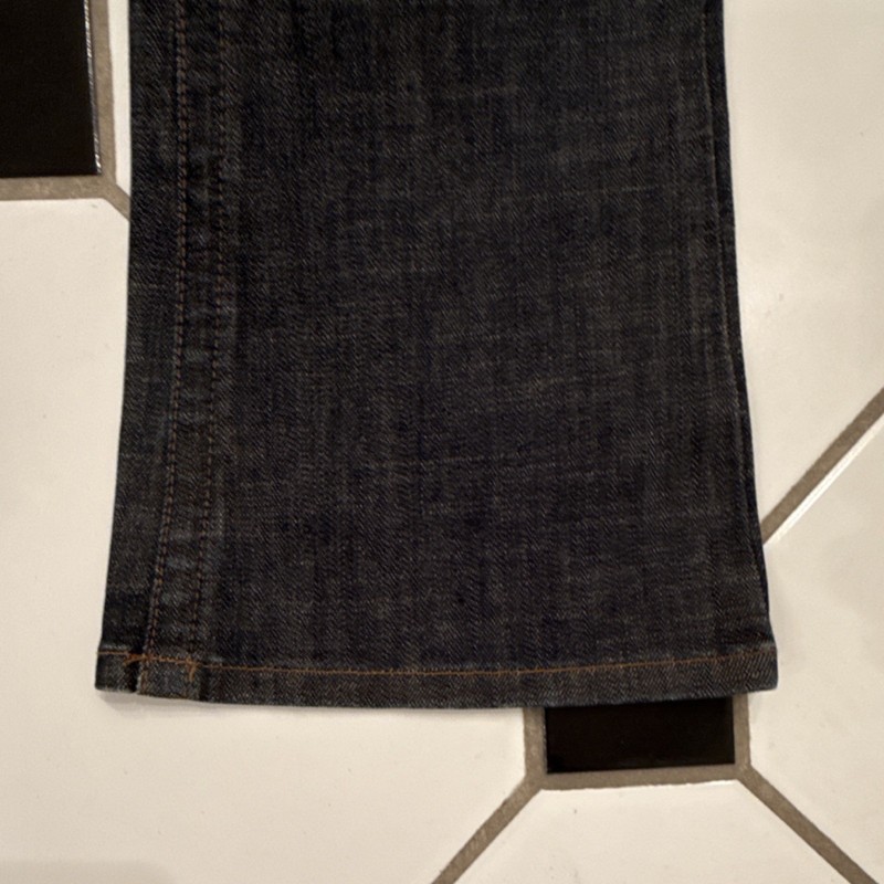 Plastic by GLY Bootcut Women's Dark Blue Denim Jeans Distressed Pockets gallery
