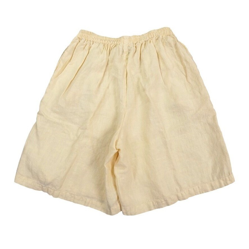 VTG Via Vai Pollero Linen Shorts Women Small Yellow Elastic Waist Relaxed Breezy gallery