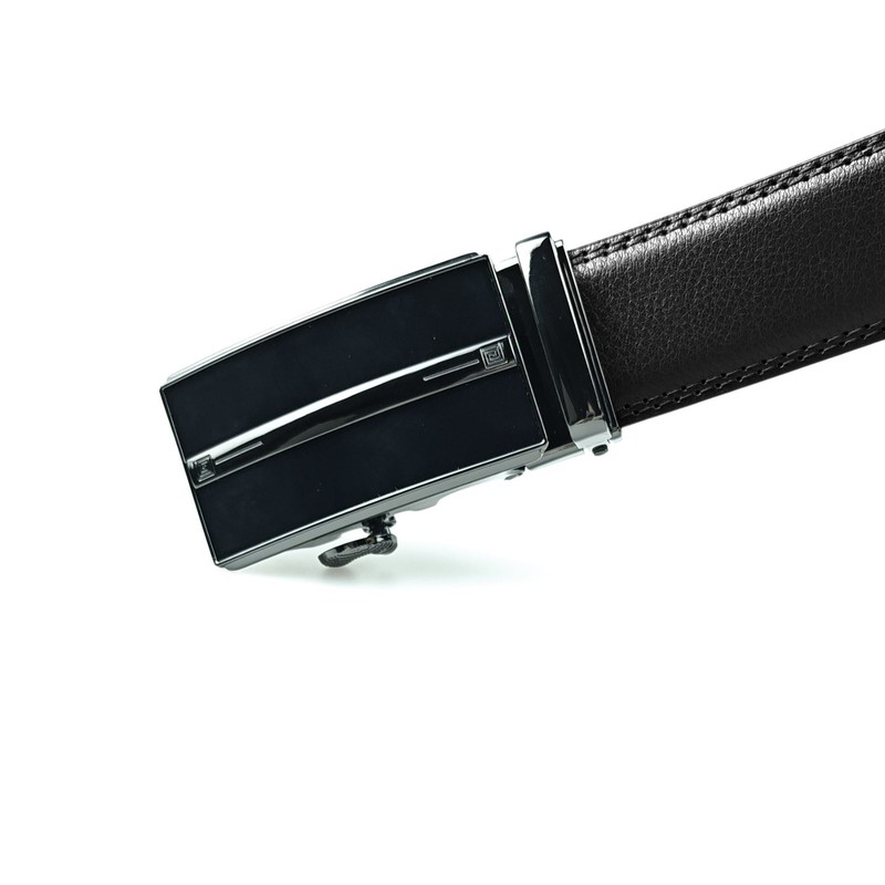 Genuine Real Leather Mens Ratchet Belt Belts For Men Adjustable Automatic Buckle gallery