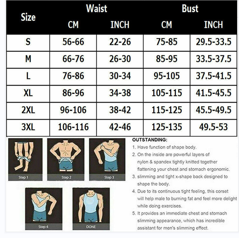 Men Body Slimming Tummy Shaper Underwear Shapewear Shirt Waist Girdle Shirt Vest gallery