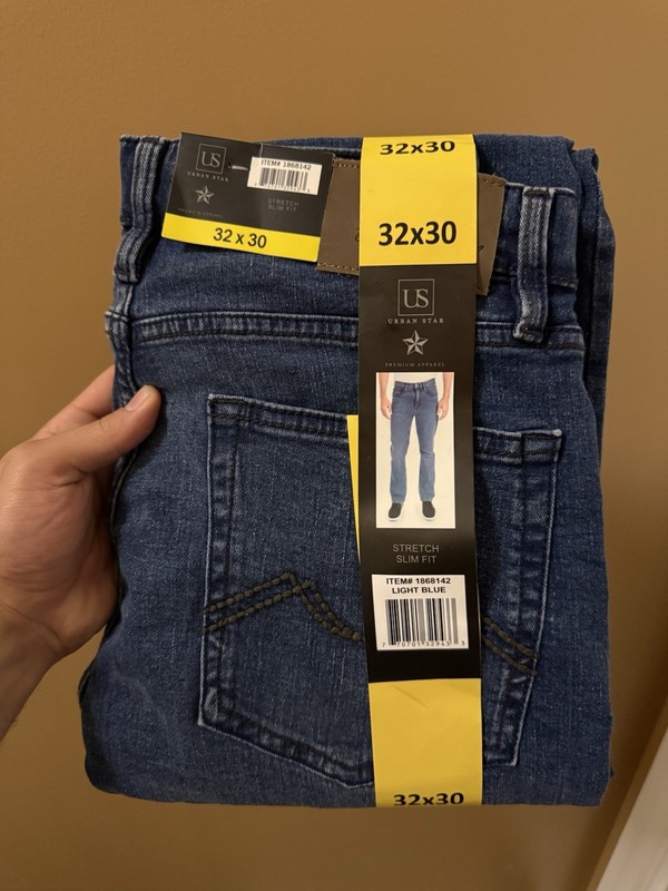 Urban Star Men’s Stretch Slim Fit Jeans, Blue, Size 32X30