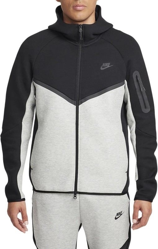 Nike Tech Men’s Full-Zip Windrunner Hoodie (HV0949-011, Black/Dark Grey Heather/