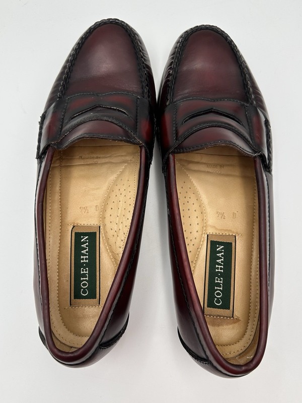 COLE HAAN VINTAGE PINCH PENNY LOAFER SHOES MENS SIZE 9.5 OXBLOOD BURGUNDY RED gallery