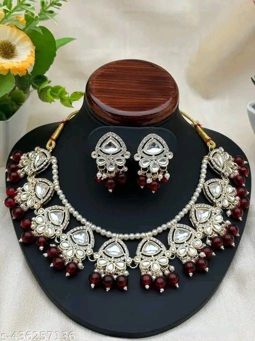 Indian Bollywood Gold Plated Kundan Choker Bridal Necklace Earrings Jewelry Set
