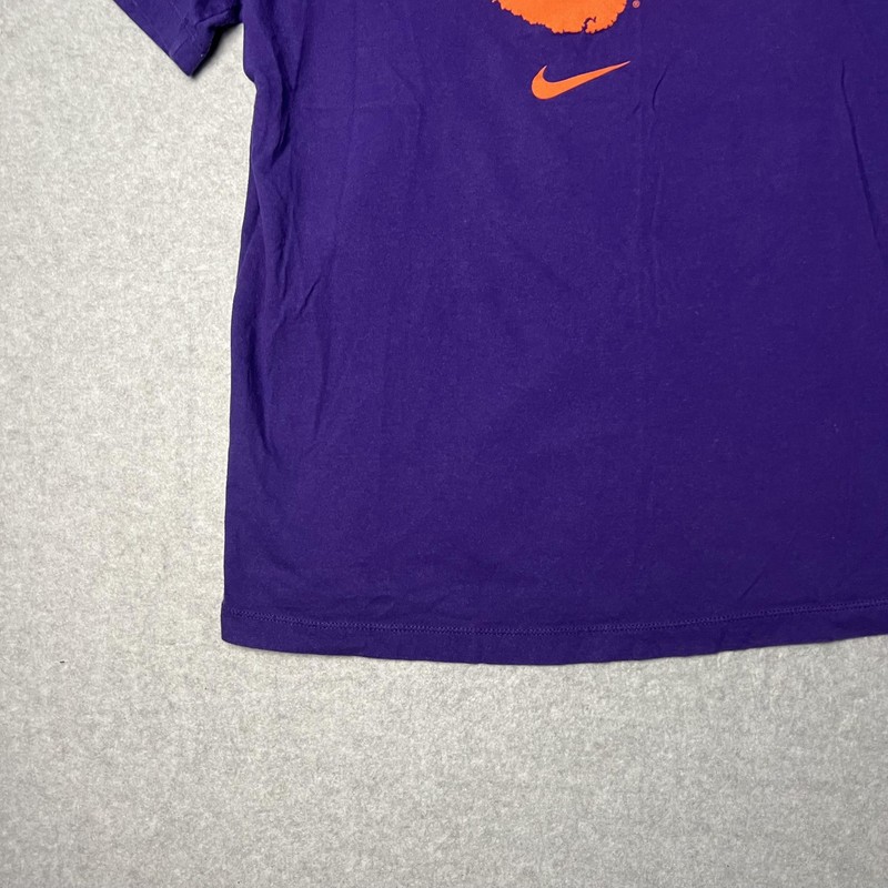Clemson Tigers Shirt Mens Medium Purple Nike Paw Logo College Football Tee NCAA gallery
