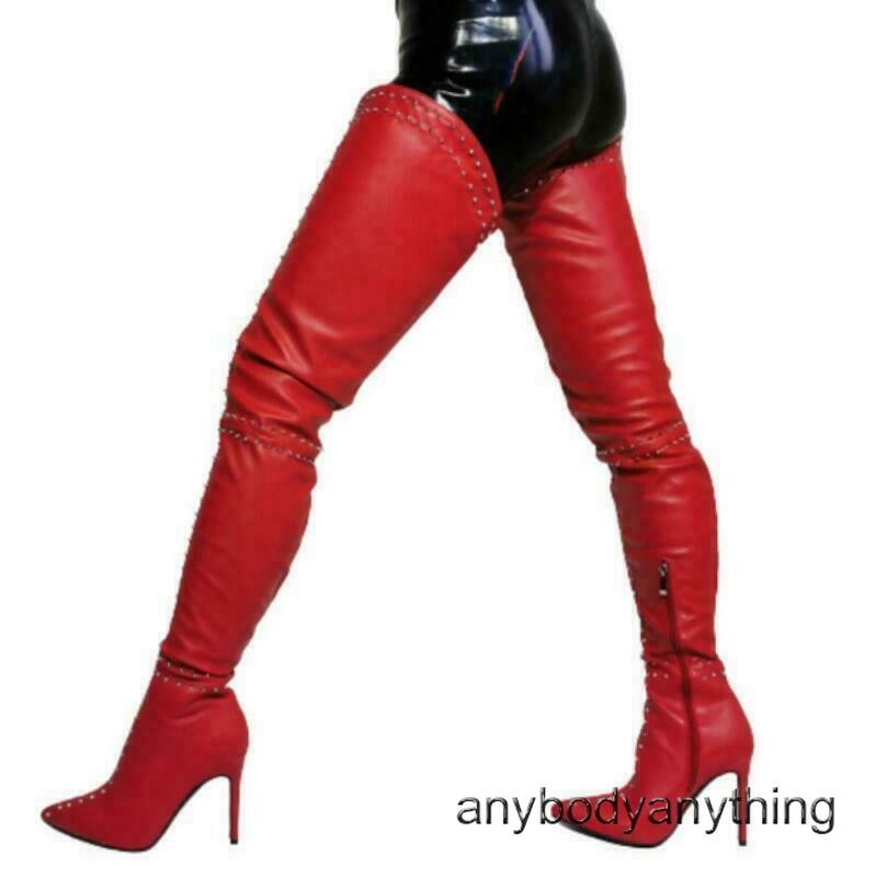 Women Wedding Party Super High Heel Over The Knee Thigh Boots 44 45 46 47 Sexy H