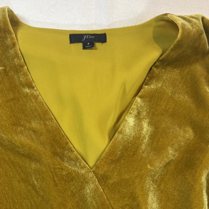 J. Crew Golden Velvet Ling Sleeve Tied Peplum Blouse | Size 4 gallery