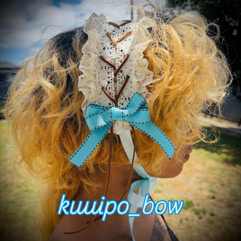 Dark Lolita Headband Hair Accessories Kawaii bonnet ribbon lace Cowgirl Style