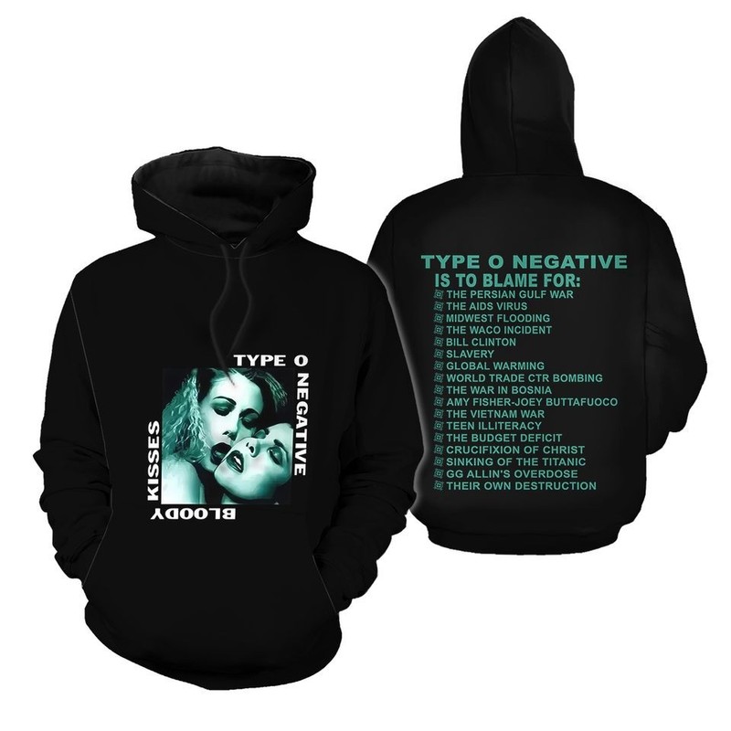 Rock Type O Negative 1993 Bloody Kisses Touring Hoodie Fan Gift