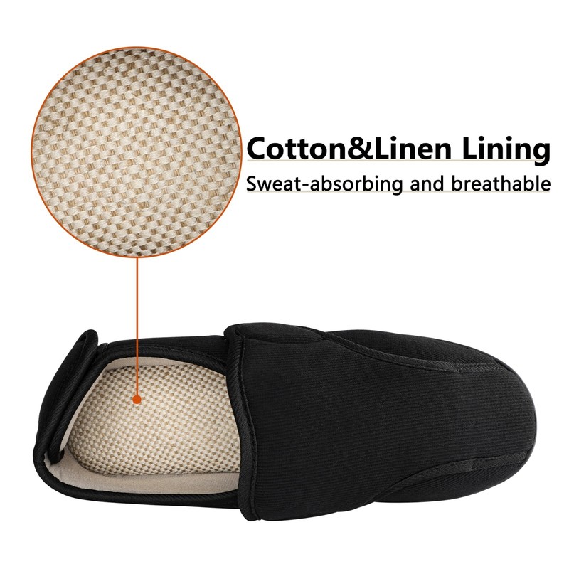 Mens Wide Fit Slippers Lightweight Memory Foam House Shoes for Indoor Outdoor gallery