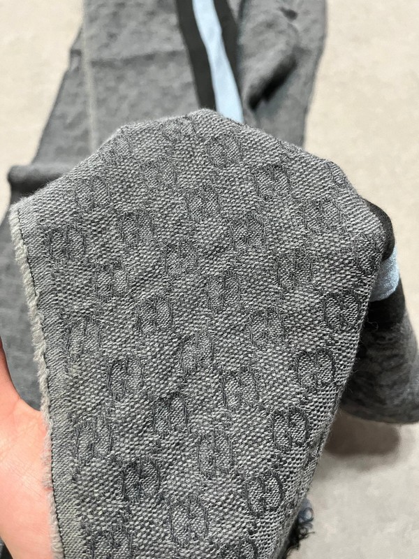 Gucci Wool Scarf Gray Monogram Vintage Y2K Scarves Mens Womens 180x33Cm 70x13in gallery