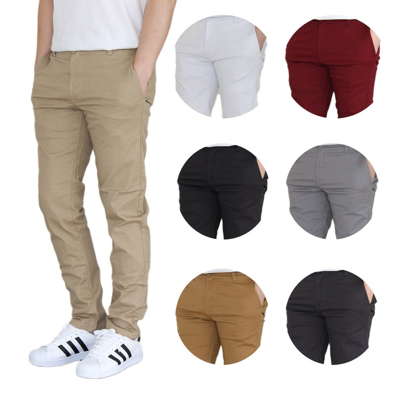 MEN’S STRETCH TWILL CHINO PANTS *** 9 COLORS ****