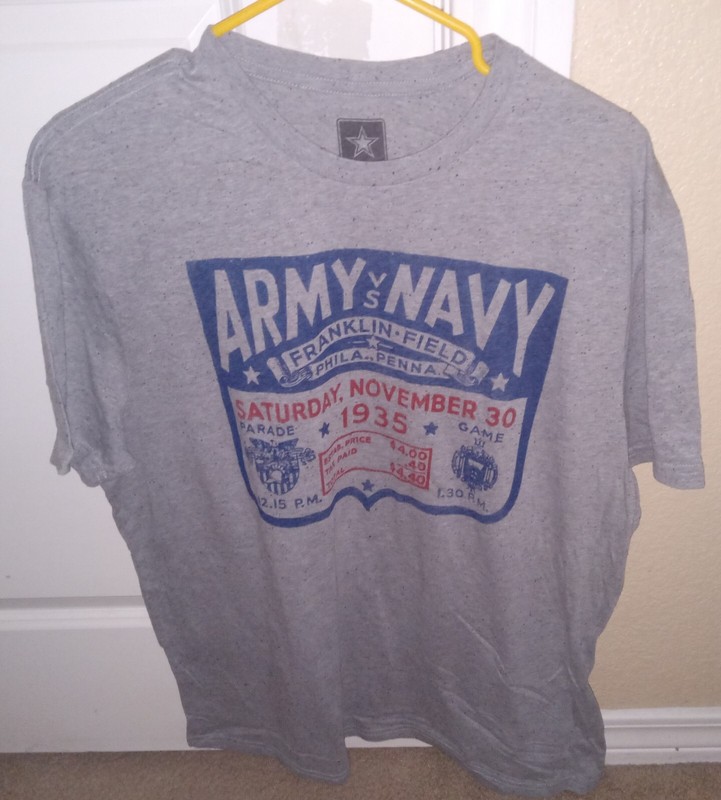 U.S. Army vs. Navy Franklin Field Mens T-Shirt Xlarge, Color Gray