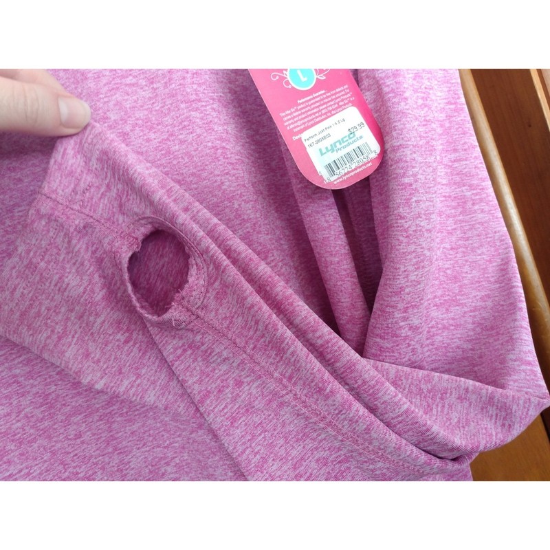 ATHLEISURE Pink Heather 1/4-Zip Lightweight Thumbhole Activewear Workout Large gallery