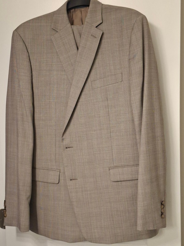Ralph Lauren Suit 46 Long W Tan Plaid
